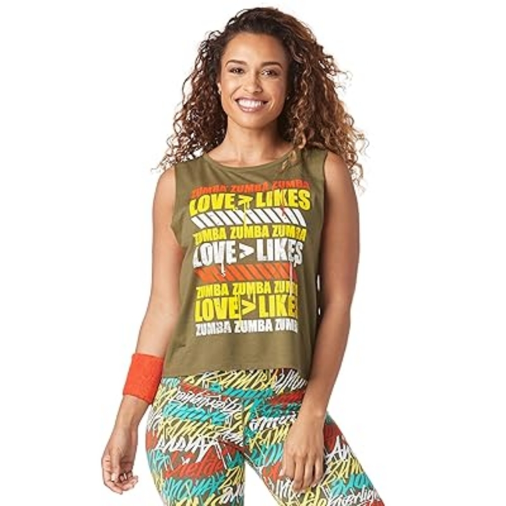 Zumba Fitness Love over Likes Open Back Top